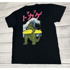 Surfing Godzilla Japan Kaiju Graphic T Shirt LCM International Size Large Black